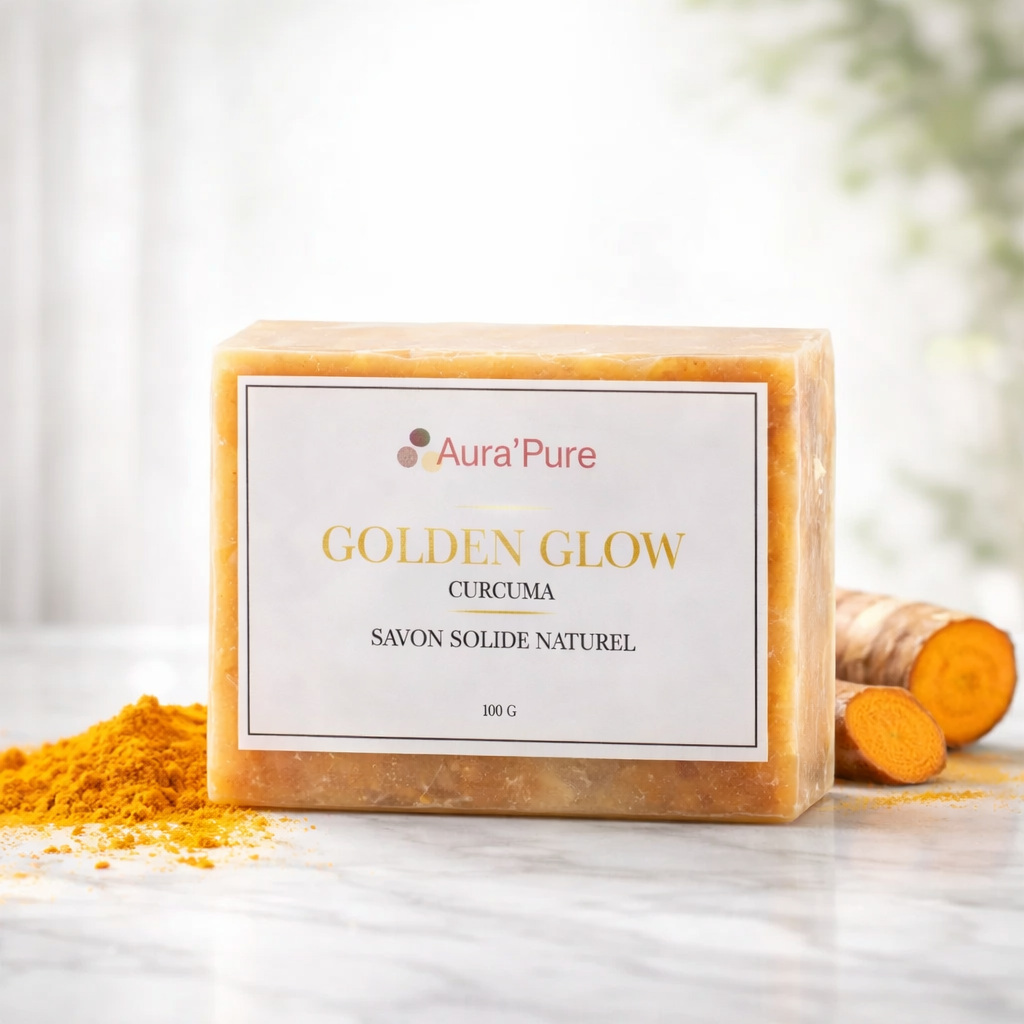 Savon Solide au Curcuma – Nettoyant doux & éclat du teint pour une peau apaisée et lumineuse
