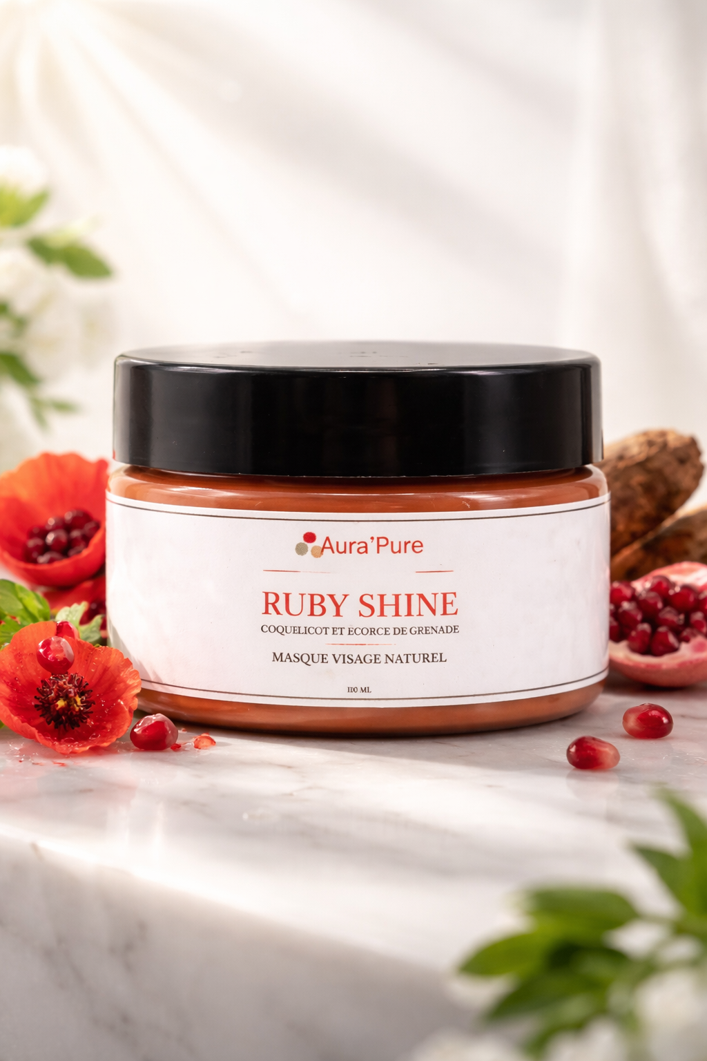 Masque Visage – Grenade & Coquelicot - Soin purifiant & illuminateur pour un teint frais et reposé